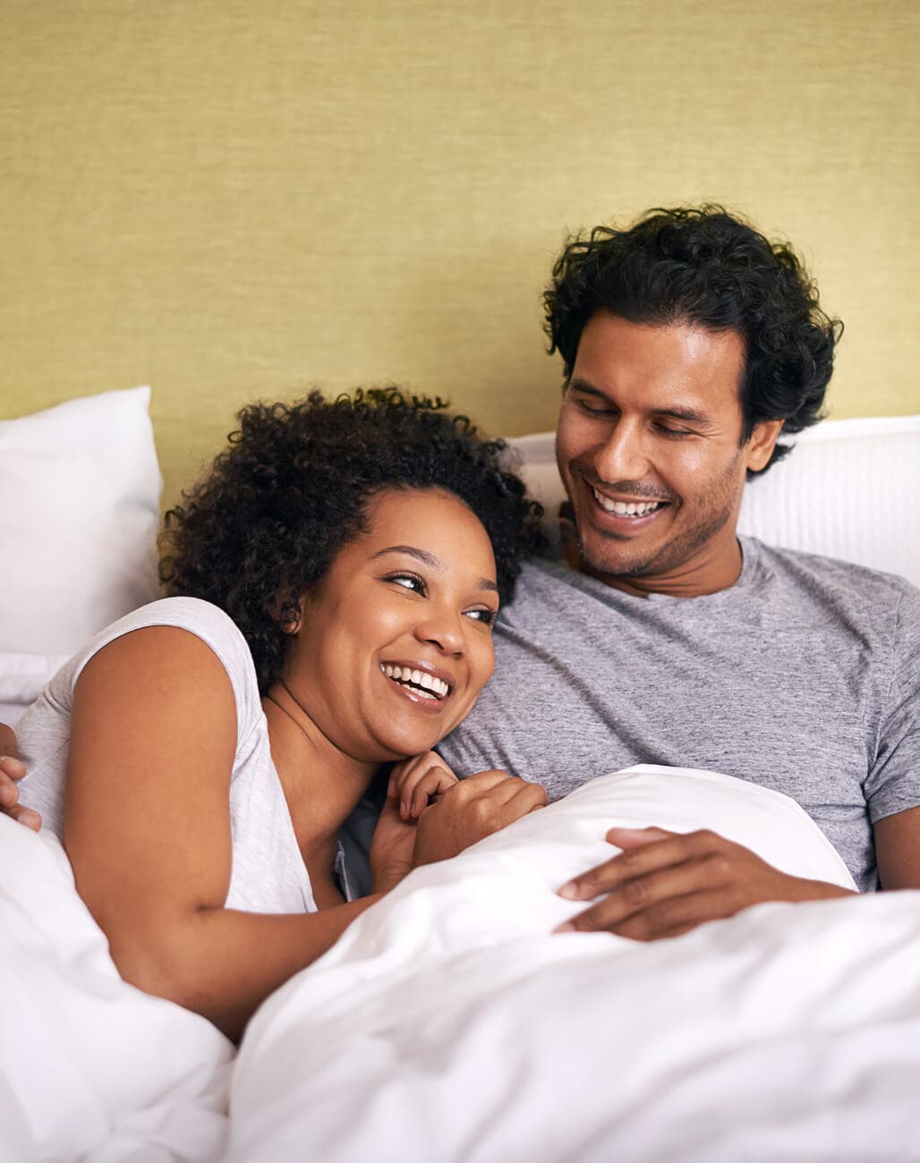A couple relaxing together at home